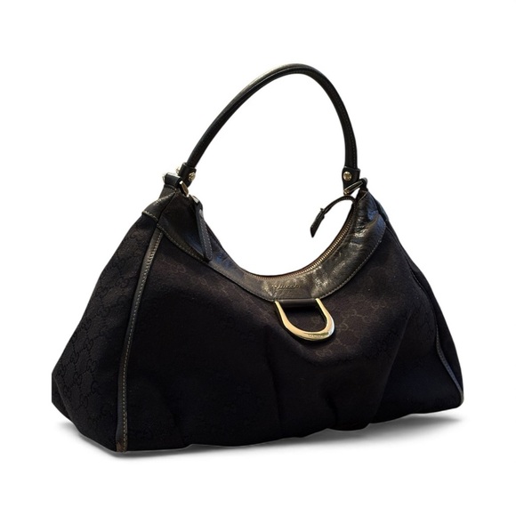 Vintage Gucci Abby D ring black with brown leather trim shoulder Women's Bag - Picture 7 of 16